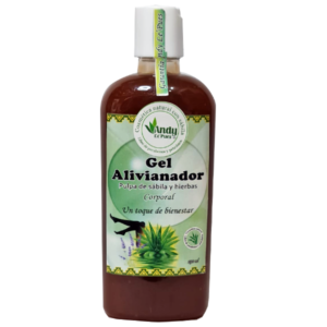 Gel alivianador herbal con pulpa de sábila