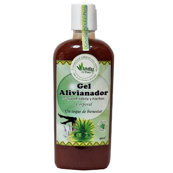 Gel alivianador herbal con pulpa de sábila