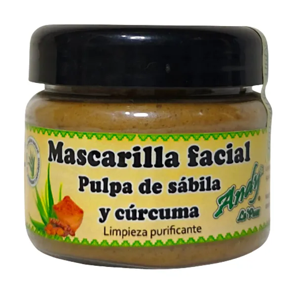 Mascarilla Facial Limpiadora de Pulpa de Sábila y Cúrcuma